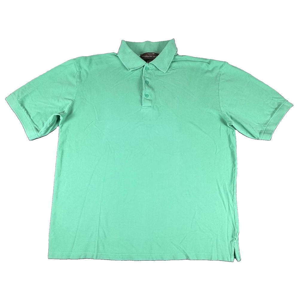 Woodland Trail Polo Shirt Mens XLT Green 100% Cotton Big & Tall Casual Knit